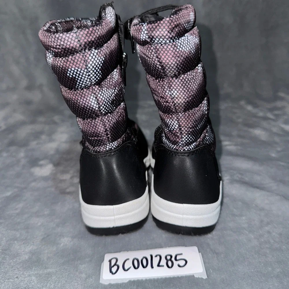 Apakowa Toddler Puffer Snow Boots 26 Black Camo Insulated Zipper